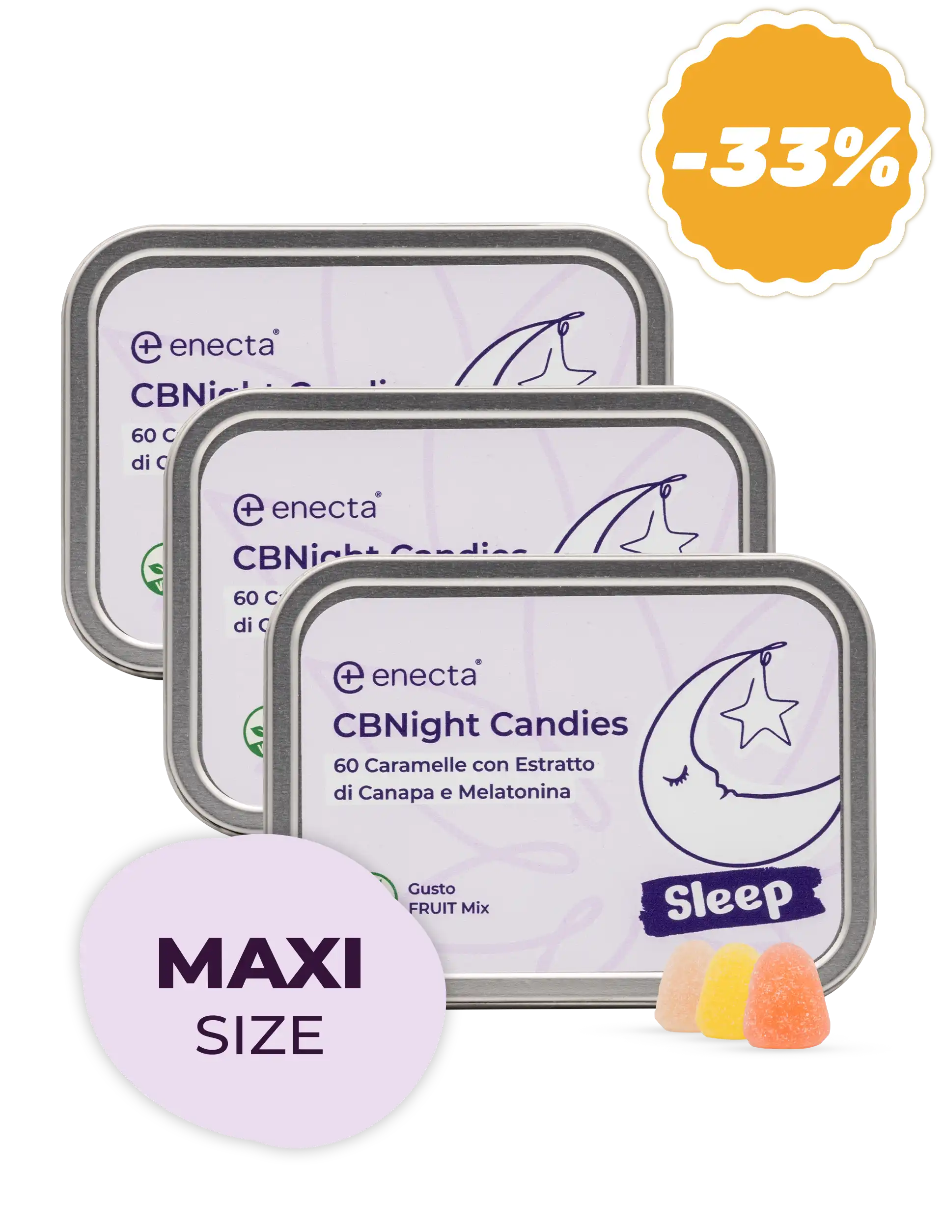 3 Pack | CBNight Candies for Sleep | 120 g