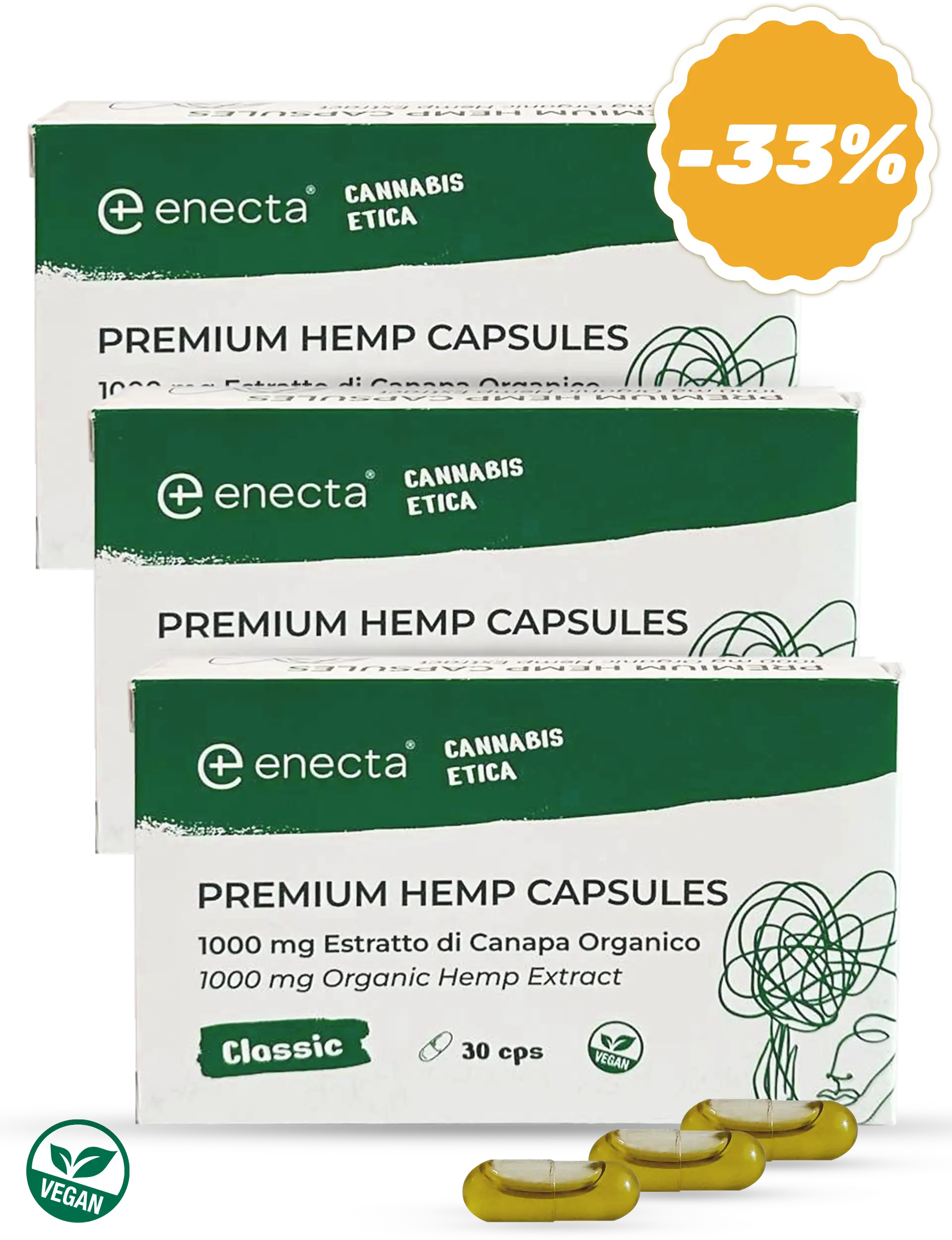 3 pack | Cannabis Oil Capsules: CBD Capsules | 30 caps